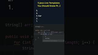 5 Java Live Templates That Will Save You Time (Part 2) 🚀 #shorts