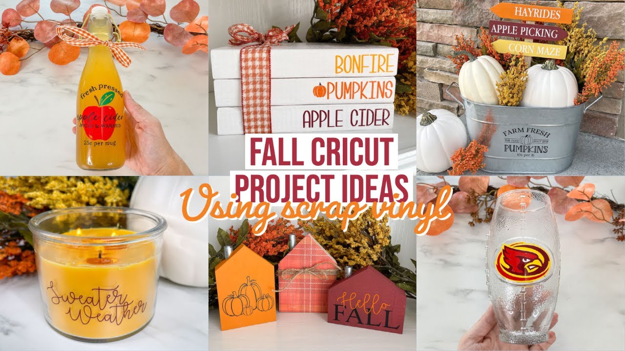 FALL CRICUT PROJECT IDEAS USING SCRAP VINYL | 7 PROJECTS - YouTube