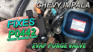 Chevy Impala EVAP Purge Valve Replacement - Fixes P0442 Check Engine Light