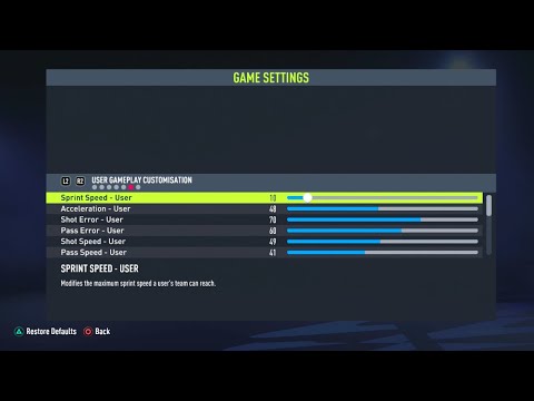 FIFA 22 Realistic Sliders Settings