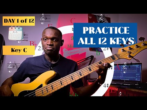 DAY1: LEARN HOW TO PLAY ALL 12 KEYS IN MUSIC | Basslesson [KEY C]