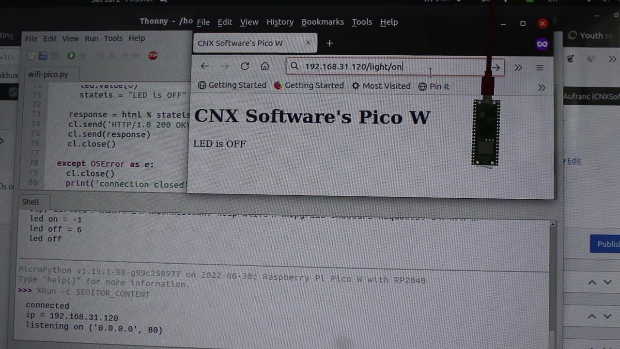 Raspberry Pi Pico W: MicroPython Web server demo
