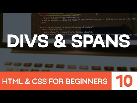 HTML CSS for Beginners Part 10 Divs Spans