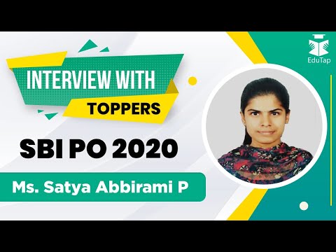 Ms Satya Abbirami P | SBI PO 2020 Topper | Interview with Toppers Series