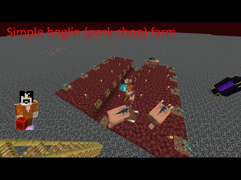 10-minute hoglin farm tutorial and conquering the nether roof (Minecraft Vanilla Survival 1.19+)