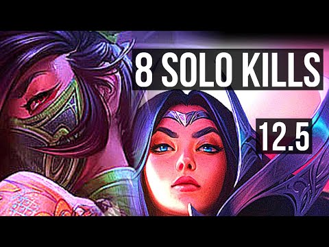 AKALI vs IRELIA (TOP) | 8 solo kills, 1.8M mastery, 700+ games, 13/3/6, Godlike | EUW Master | 12.5