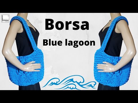 Tutorial bolso a ganchillo Blue Lagoon en trapillo lycra