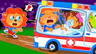 Lion Family | Oh no! What happened to Lucky - First Time Went to the Hospital | Cartoon for Kids