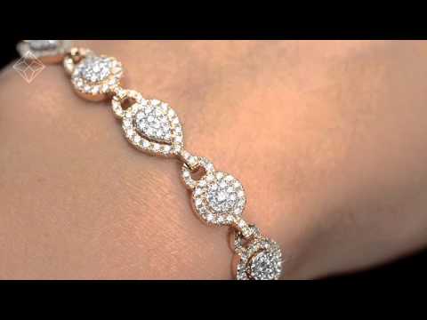 J3358 - Diamond Bracelet Pyrus Halo 5CT in 18K Rose Gold