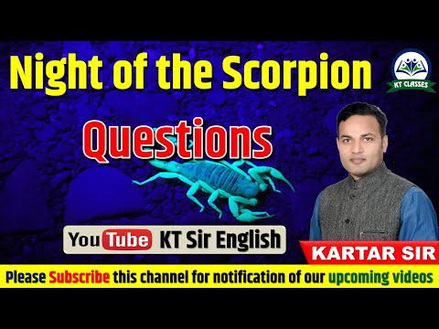 Night of the Scorpion - Questions || RPSC College Lecturer, School Lecturer || Kartar Sir || KT Sir