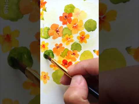 Let's Paint Nasturtium Flowers with Watercolors