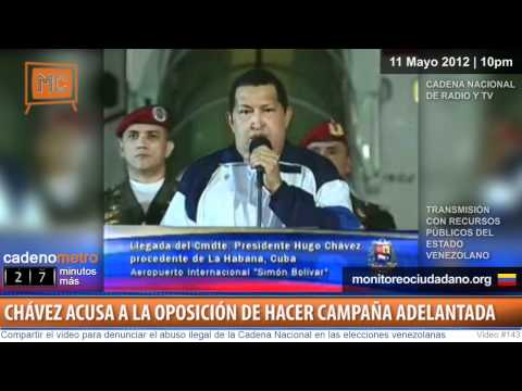 Chávez acusa a la oposición de hacer campaña adelantada [Cadena Nacional, 11 mayo]