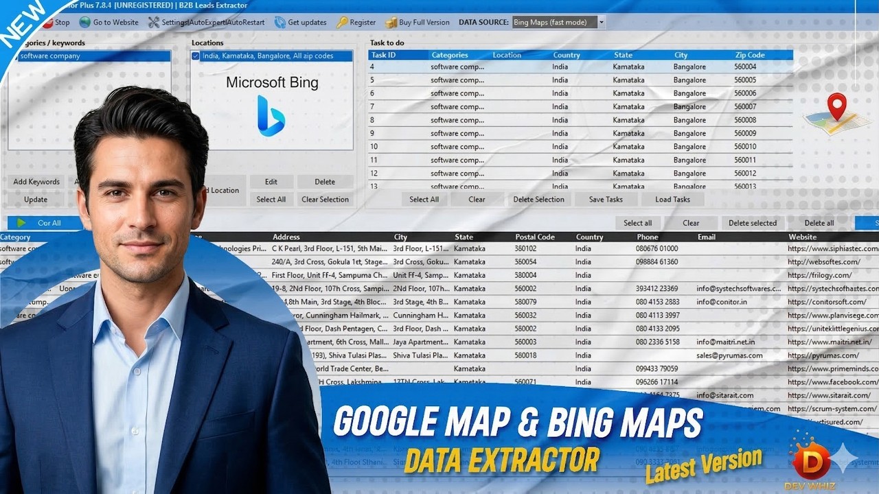 Google Maps & Bing Maps Scraper Windows Software | Extract Emails, Phone Numbers & Business Leads