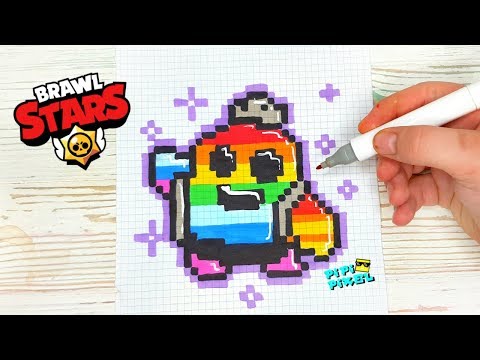 НОВЫЙ СКИН ! Радужный СПАЙК из BRAWL STARS РИСУНКИ ПО КЛЕТОЧКАМ -PIXEL ART