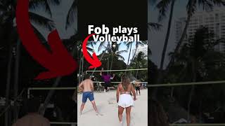 Fob hustles strangers in beach volleyball #shorts