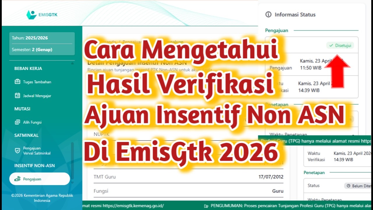 How to Find Out the Verification Results for Non-ASN Incentive Applications in EMIS GTK 2026