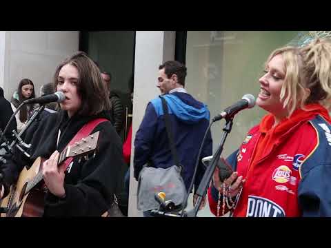 WHEN FAMOUS PEOPLE join street performance Adele Rolling In The Deep Allie Sherlock &Ella Henderson