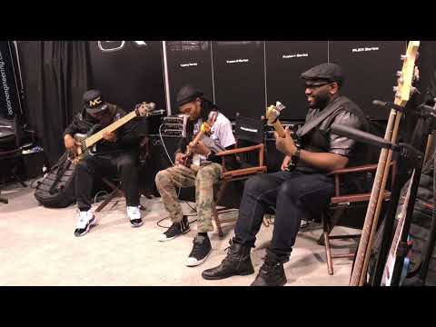 Daric Bennet, Kenneth "KayBass" Diggs & Justin Raines, jamming @ NAMM2019