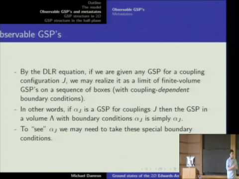 Ground States of the 2D Edwards-Anderson Spin Glass - Michael Damron