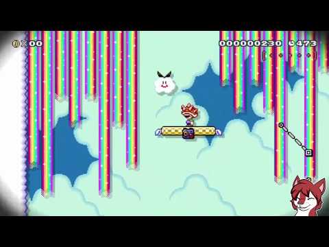 "嬉しい雲 (Happy Clouds: Rainbow Rd.)" [Super Mario Maker 2: Any% True Ending Playthrough]