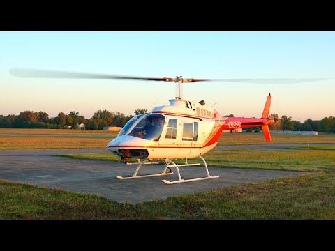 (4K) Bell 206 JetRanger Morning Startup