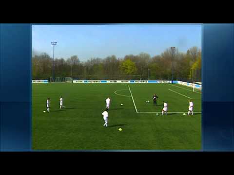 Fussball Training: U19 Schalke 04 Angriffsfussball - Wandspiel (Doppelpass) in der Raute