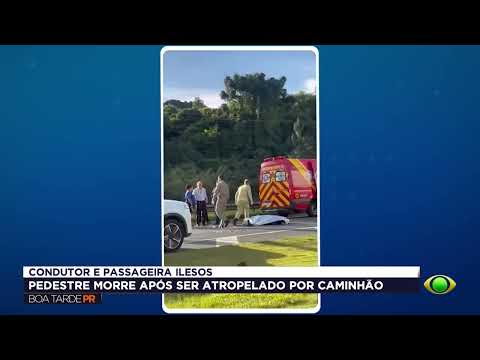 Homem morre atropelado por carreta na PR-151 em Castro, no Paraná