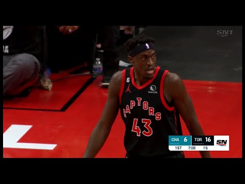 Pascal Siakam Drains the 3-Pointer then Hustles Back for the Block - Raptors vs Hornets | 1/12/2023