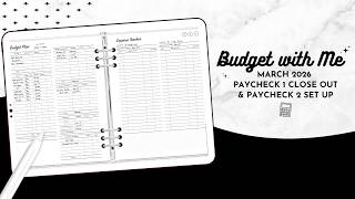March 2026 Paycheck One Budget Close Out & Paycheck Two Set Up | Budgeting on My iPad w/ Noteful ✅