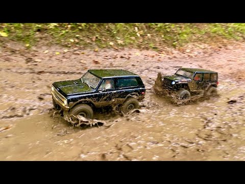 Traxxas TRX-4 with Huge Interco Boggers and Axial  SCX10-III Jeep Wrangler JL