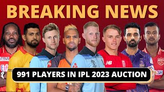 BREAKING: IPL 2023 Mini Auction REGISTERED Players List OUT ! IPL 2023 All Team Squad| IPL 2023 Date