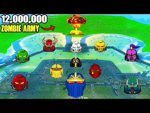 Every SPACE MARINE Army MEGA-FORTRESS vs 12,000,000 Zombie ARMY?! - UEBS 2: Warhammer 40k