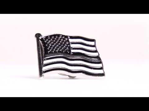 Thin Silver Line American Flag Pin