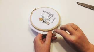 TUTORIAL FRAMING YOUR CROSS STITCH PROJECT IN AN EMBROIDERY HOOP