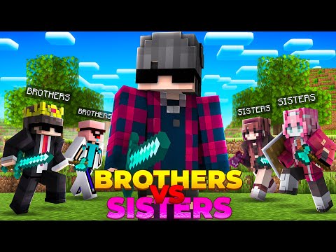 I Sneak Into a 'BROTHERS VS SISTERS' Minecraft Server!