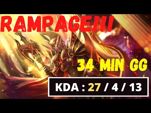 How to 100% Win Offlane Like An Immortal Legion Commander RAMPAGE 34 MIN GG 27 KILLS BEST GUIDE