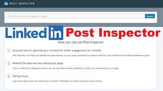 LinkedIn Post Inspector (Fix Link Previews) Hidden Linkedin Tool