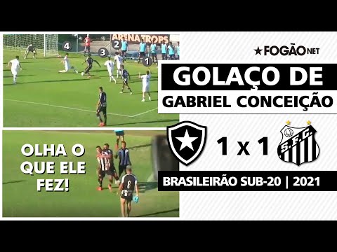 Golaço de Gabriel Conceição em Botafogo 1 x 1 Santos | Campeonato Brasileiro Sub-20 2021