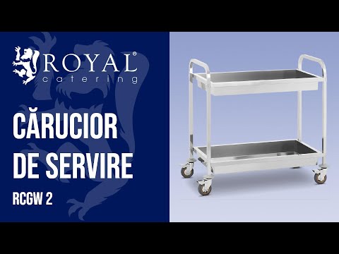 video - Cărucior de servire - 2 tăvi pentru containere - până la 320 kg