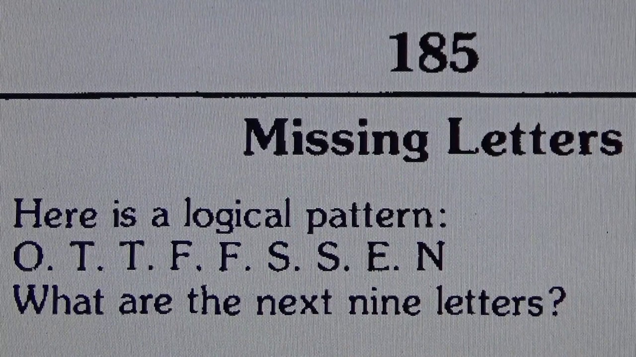 Missing Letters - Maths Puzzle! #235