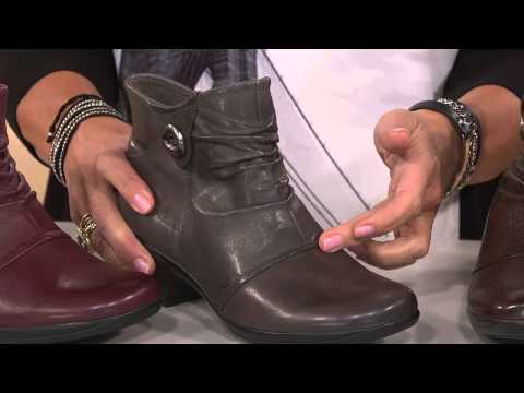 Earth Origins Mallory Leather Ankle Boots w/ Button Detail with Alberti Popaj