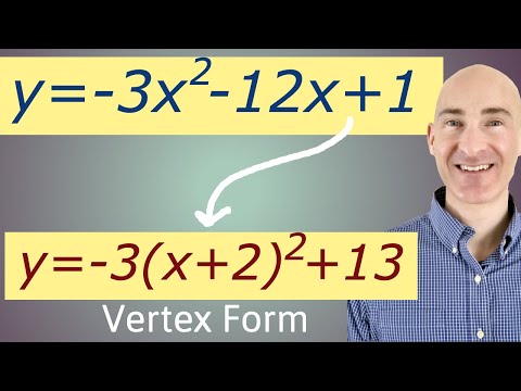 Convert from Standard Form to Vertex Form of a Quadratic (Parabola) 2 Methods