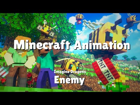 🎶[AMV] Imagine Dragons - Enemy 🎶 BEES FIGHT (Minecraft Animation)