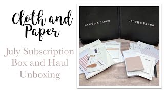 Cloth and Paper July 2020 Subscription Box and Haul | #clothandpaper