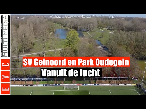 SV Geinoord Nieuwegein vanuit de lucht - eerste test met tegenlicht, lage zon