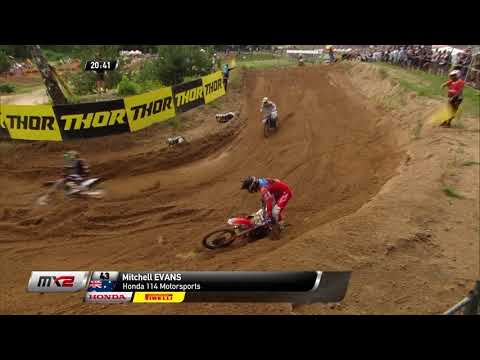 Mitch Evans Crash - MX2 Race 2 - MXGP of Latvia 2019