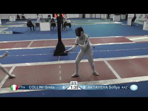 2023 Day05 T16 08 F F Individual Cadet Plovdiv BUL CHM 8 AKTAYEVA KAZ vs COLLINI ITA