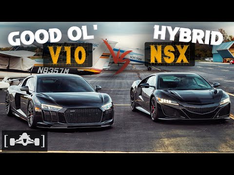 Acura NSX vs. Audi R8 V10 Plus | Hybrid Technology Against Old School Supercar