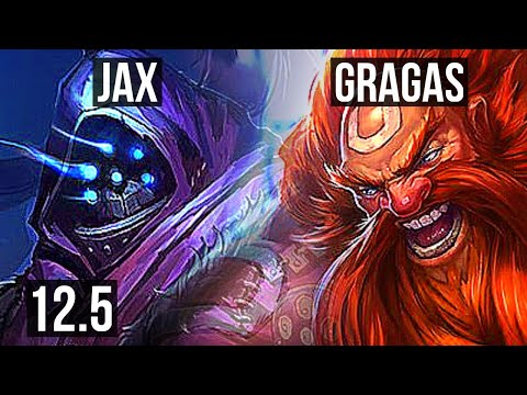 JAX vs GRAGAS (TOP) | Quadra, 6 solo kills, 300+ games, Dominating | EUW Diamond | 12.5