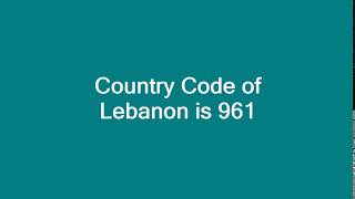 Country Code of Lebanon is 961